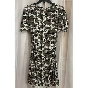 SEED To STYLE Organic Cotton T-shirt Dress Size Small Camo Army Short Stretch‎